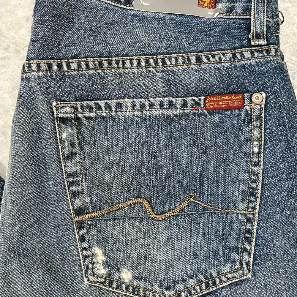 7 For All Mankind Relaxed Fit Blue Jeans - Picture 2 of 5